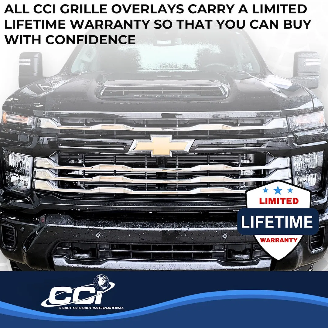GI208 – COAST2COAST Grille Insert, Tape-On Overlay 4 Piece Chrome Plated ABS Plastic - view 3